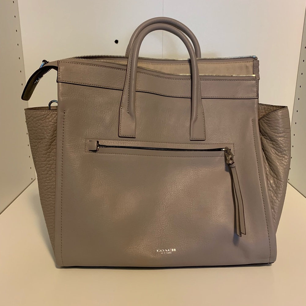 NWT COACH BLEECKER RILEY CARRYALL GREY BIRCH COLOR